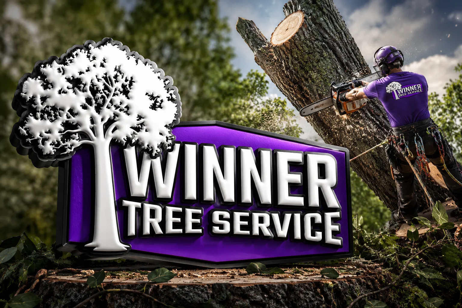 Winner Tree Service crew completing a project